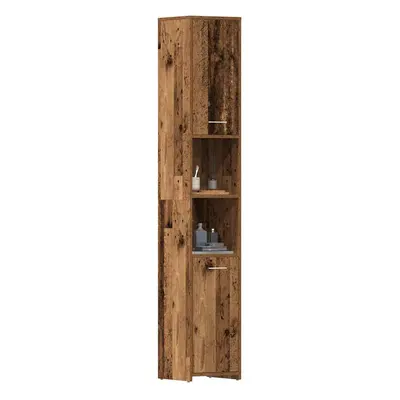 vidaXL Koupelnová skříňka old wood 30 x 30 x 183,5 cm dřevotříska