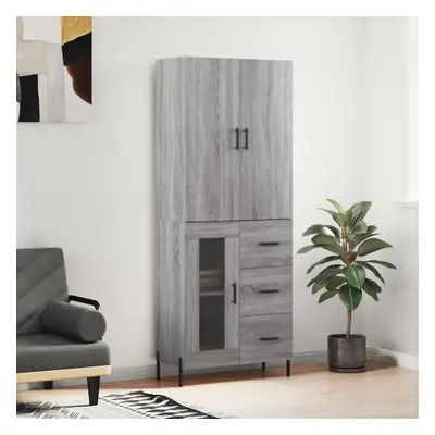 vidaXL Skříň highboard šedá sonoma 69,5 x 34 x 180 cm kompozitní dřevo