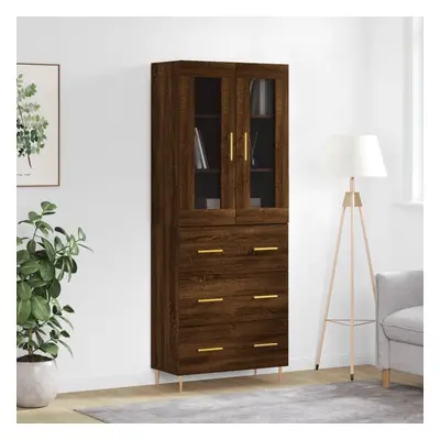 vidaXL Skříň highboard hnědý dub 69,5 x 34 x 180 cm kompozitní dřevo