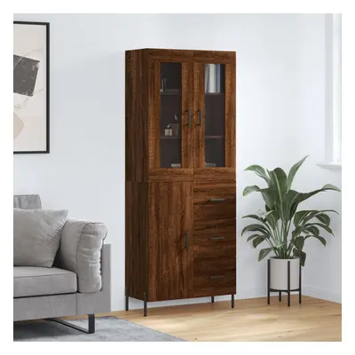 vidaXL Skříň highboard hnědý dub 69,5 x 34 x 180 cm kompozitní dřevo