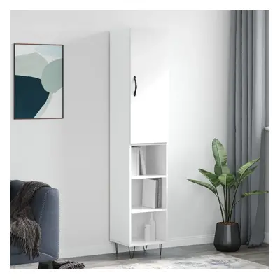 vidaXL Skříň highboard bílá s vysokým leskem 34,5x34x180 cm kompozit