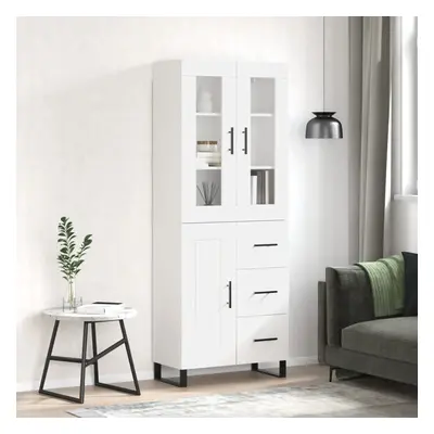 vidaXL Skříň highboard lesklá bílá 69,5 x 34 x 180 cm kompozitní dřevo