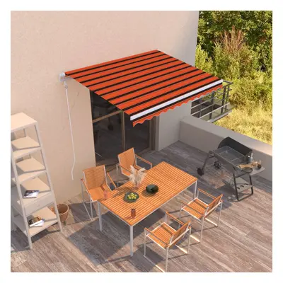 vidaXL Automatická zatahovací markýza 300 x 250 cm oranžovo-hnědá