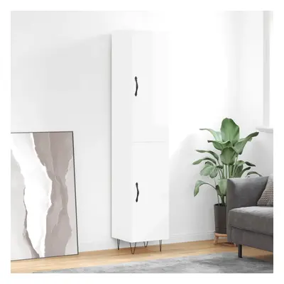 vidaXL Skříň highboard bílá s vysokým leskem 34,5x34x180 cm kompozit