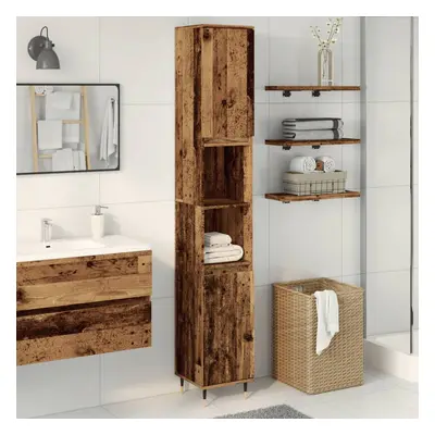 vidaXL Koupelnová skříňka old wood 30 x 30 x 190 cm kompozitní dřevo