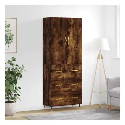 vidaXL Skříň highboard kouřový dub 69,5 x 34 x 180 cm kompozitní dřevo