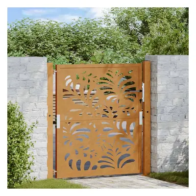 vidaXL Zahradní branka 105x105cm klimaticky odolný ocel design vlnek