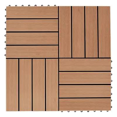 vidaXL 22 ks terasové dlaždice 30 x 30 cm 2 m² WPC barva teak