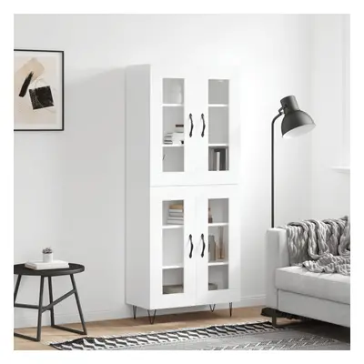 vidaXL Skříň highboard lesklá bílá 69,5 x 34 x 180 cm kompozitní dřevo