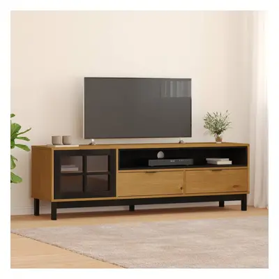 vidaXL TV skříňka s prosklenými dvířky FLAM 158x40x50 cm borové dřevo