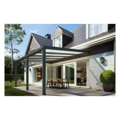 LANIT PLAST hliníková pergola SKYLUX CLIMALUX 5,0 x 3,5 m antracit + opál PC LG3746 LG3746