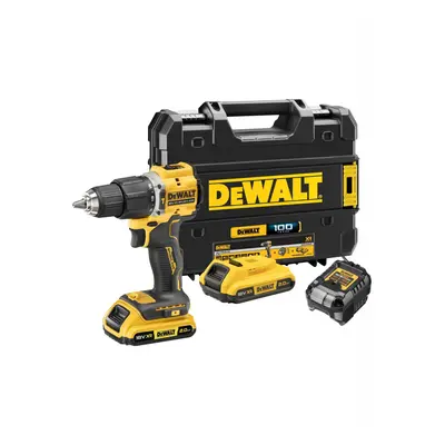 Aku bezuhlíková vrtačka s příklepem DeWALT DCD100YD2T XR Li-Ion 18V/2x2,0Ah DCD100YD2T