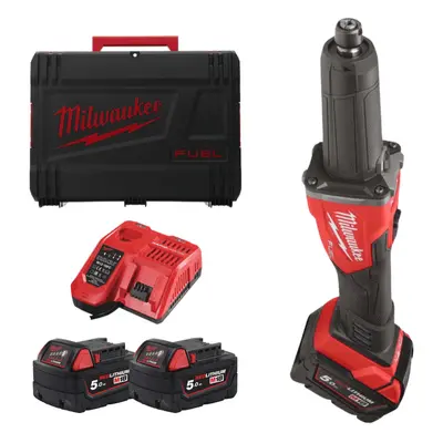 Aku přímá bruska Milwaukee M18 FDGRB-502X, pro stopkové nástroje 6 a 8 mm, 2x Aku (18V, 5,0 Ah),