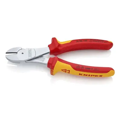 Silové boční štípací kleště 180 mm - 1000V. KNIPEX 74 06 180 - chromováno, vícesložkové návleky 