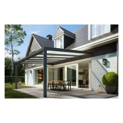 LANIT PLAST hliníková pergola SKYLUX CLIMALUX 4,0 x 3,0 m antracit + čirý PC LG2218 LG2218