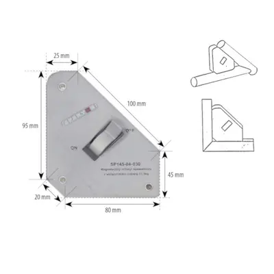 Spartus Úhlový magnet 13,5kg, vypínatelný SP145-04-030