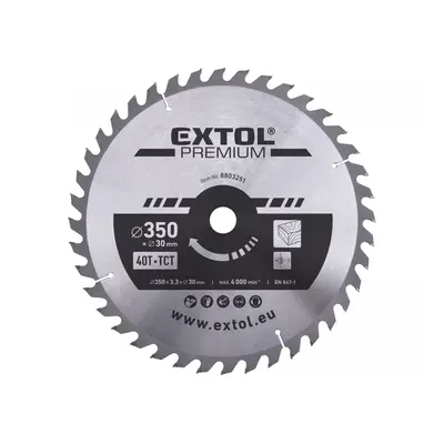 EXTOL PREMIUM Kotouč pilový s SK plátky 350x2,5x30mm, 40T 8803251