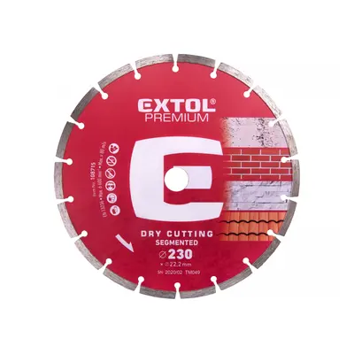 EXTOL PREMIUM Kotouč diamantový řezný segmentový, 230x22,2mm 108715