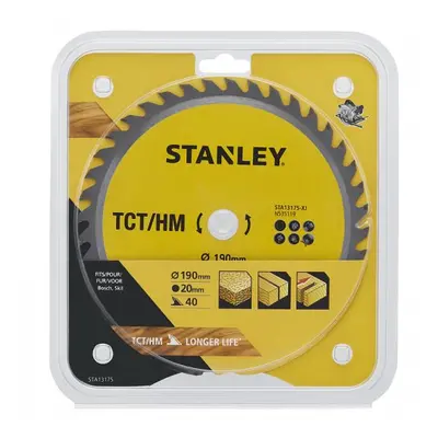 Pilový kotouč TCT/HM pro příčné řezy 190 x 20 mm, 40 zubů Stanley STA13175 STA13175