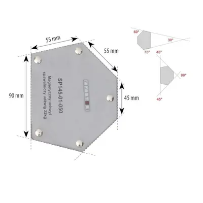 Spartus Úhlový magnet 22kg, 6-úhelník SP145-01-050