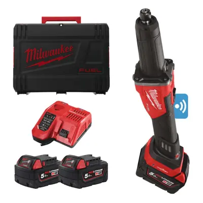 Aku přímá bruska Milwaukee M18 FDGROVB-502X, pro stopkové nástroje 6 a 8 mm, 2x Aku (18V, 5,0 Ah