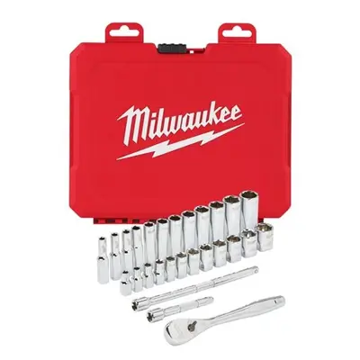 Milwaukee Sada ráčny 1/4″ a metrických nástrčných klíčů - 28ks 4932464943