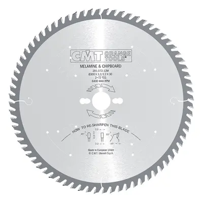 CMT Orange Tools CMT Industrial Pilový kotouč na lamino a DTD - D250x3,2 d30 Z80 HW C28108010M