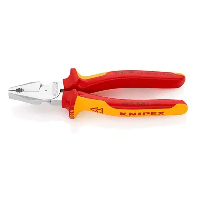 Silové kombinované kleště 180 mm - VDE 1000V. KNIPEX 02 06 180 - chromováno, vícesložkové návlek