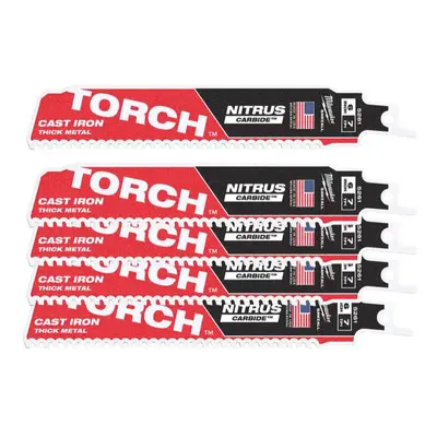 Pilové plátky na kov 150 x 25 x 1,27 mm Milwaukee Sawzall Torch™ Nitrus Carbide™ - 5 ks (7 TPI) 