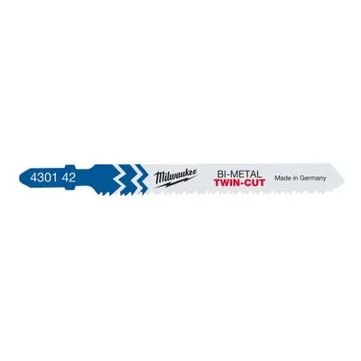 Bi-metalové pilové plátky Bi 91 x 2,5/1,8 mm Milwaukee T 123 XF do přímočaré pily (Kov) 49324301