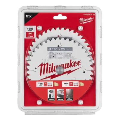 Pilové kotouče Milwaukee CSB Twin Pack 165 x 20 x 40T/40T (2 ks) 4932492433