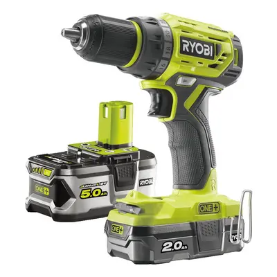 Ryobi R18DD7-252S aku bezuhlíkový 18 V šroubovák/vrtačka + 1x 2Ah + 1x 5Ah baterie + nabíječka O