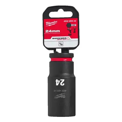 Nástrčná hlavice 1/2" Milwaukee Shockwave™ Impact Duty 24 mm, rázová, prodloužená 4932480342