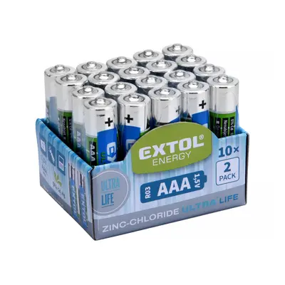 EXTOL ENERGY baterie zink-chloridové, 20ks, 1,5V AAA (R03) 42002