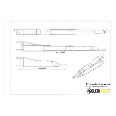 Golemtech Třídílná prodloužená ramena - 2ks sz020