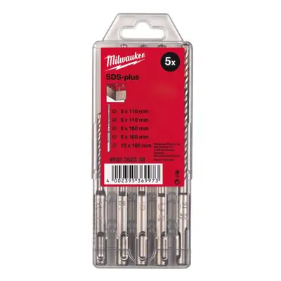 Vrtáky M2 SDS Plus Milwaukee (dvoubřité) průměr 5 ÷ 10 mm, Sada 5 ks, 4932352338 4932352338