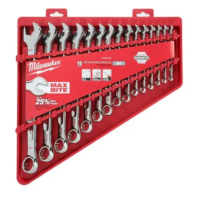 Očkoploché klíče 1/4 ÷ 3/4" MAX BITE™ Milwaukee 4932464996 palcové. Sada 15 dílů v pořadači 4932