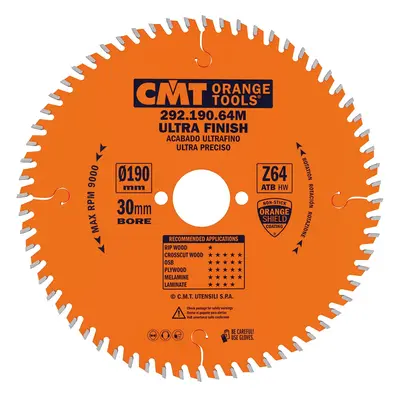 CMT Orange Tools CMT Orange Pilový kotouč pro elektronářadí, finální řez - D190x2,6 d20 Z40 HW C