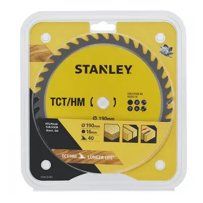 Pilový kotouč TCT/HM pro příčné řezy 190 x 16 mm, 40 zubů Stanley STA13145 STA13145