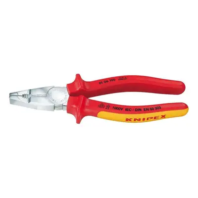 Kombinované kleště 190 mm - 1000V. KNIPEX 01 06 190 - chromováno, vícesložkové návleky VDE 01 06