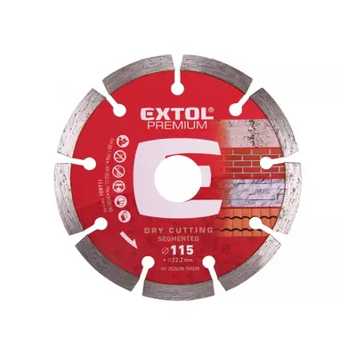 EXTOL PREMIUM Kotouč diamantový řezný segmentový, 115x22,2mm, suché řezání 108711