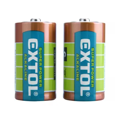 EXTOL ENERGY Baterie alkalické, 2ks, 1,5V C (LR14) 42014