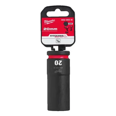 Nástrčná hlavice 1/2" Milwaukee Shockwave™ Impact Duty 20 mm, rázová, prodloužená 4932480338