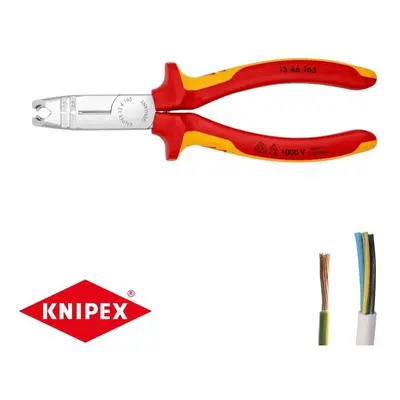 Kleště odizolovací VDE KNIPEX 13 46 165, 165 mm - pochromované kleště, vícesložkové návleky 13 4