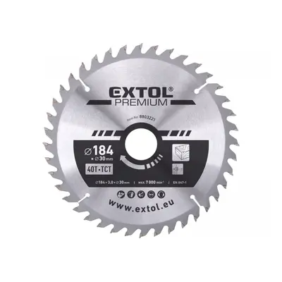 EXTOL PREMIUM Kotouč pilový s SK plátky 184x2,2x30mm, 40T 8803221