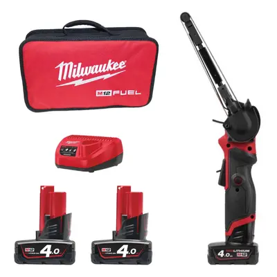 Aku pásová bruska Milwaukee M12 FBLF10-402B, 10 x 330 mm, 2x Aku (12V, 4,0 Ah), 4933480959 49334