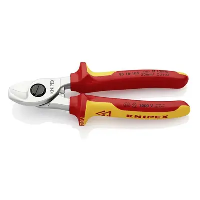 Kabelové nůžky 165 mm VDE. KNIPEX 95 16 165 - chromováno, vícesložkové návleky 95 16 165