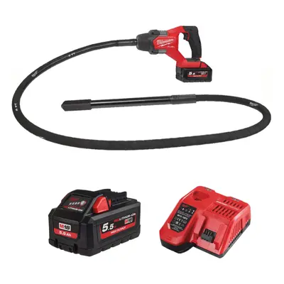 Aku ponorný vibrátor do betonu Milwaukee M18 FCVN24-551 (2,4 m), Aku M18 HB5.5 + M12-18 FC, 4933