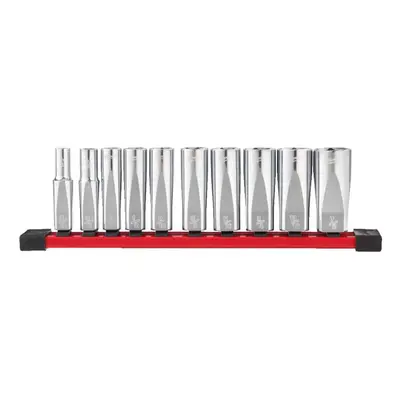 Nástrčné hlavice 3/8" šestihran 5/16 ÷ 7/8" Milwaukee 4932492510 - chromované, prodloužené, palc