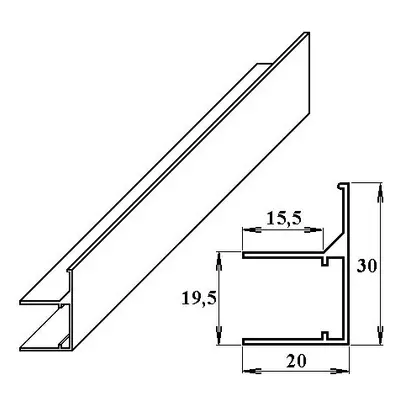 LANIT PLAST AL ukončovací/okrajový U/F-profil 16 mm LG2593 LG2593